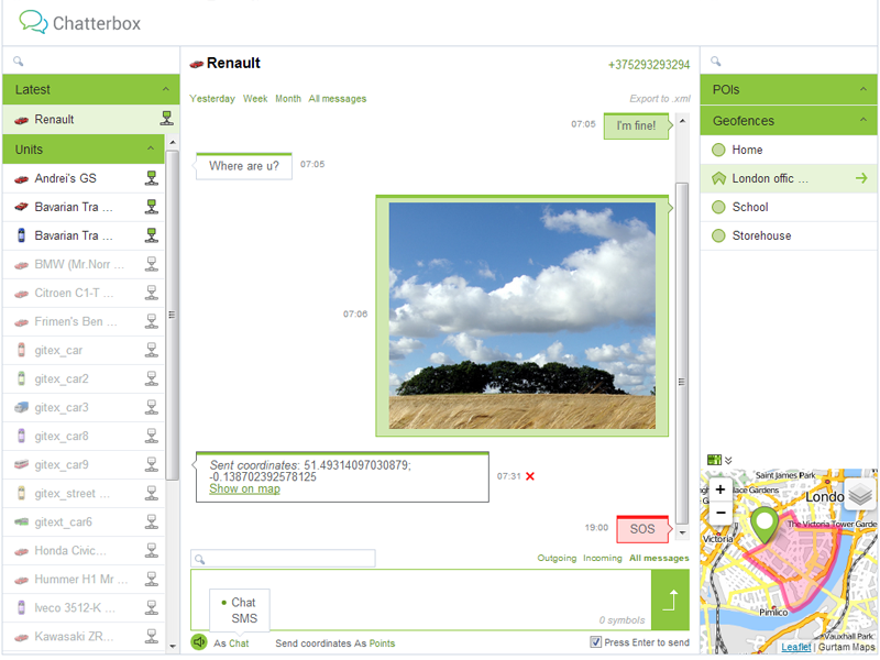 Chat with Driver Functionality - Chatterbox app